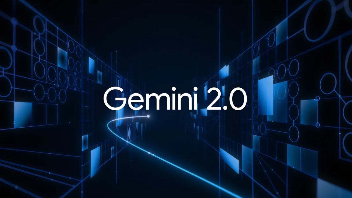 آرم Gemini 2.0 در پس زمینه تاریک.