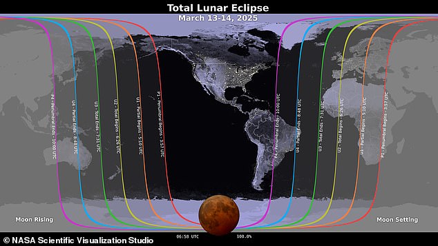 Eclipse به بهترین وجه در ایالات متحده آمریکا مشاهده می شود که در آن همه ایالت ها قادر به دیدن کامل کلیت هستند. در انگلستان ، ماه در افق بسیار پایین خواهد بود و گرفتگی نزدیک به سحر اتفاق می افتد