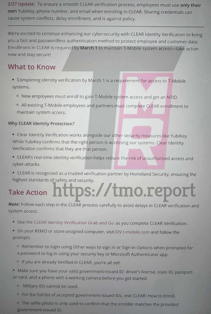 کارمندان T-Mobile پس از حامل ، ویژگی امنیت داخلی را اجرا می کنند