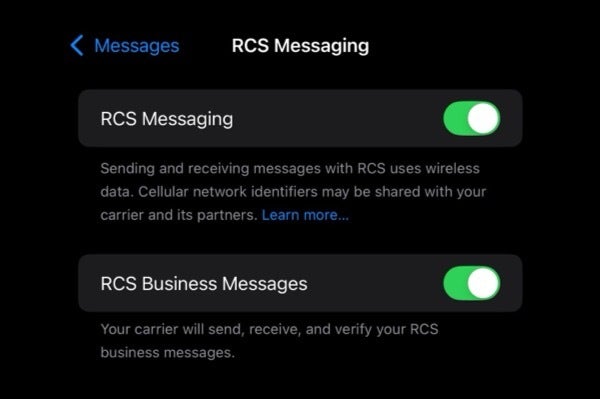 تصویر از کاربر اکنون گزینه دریافت گزینه RCS را در آیفون متصل به Mint Mobile دریافت می کند