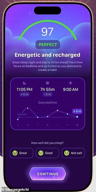 بازیکنان Sleepagotchi از تلفن یا دستگاه پوشیدنی خود برای ردیابی خواب شبانه خود استفاده می کنند