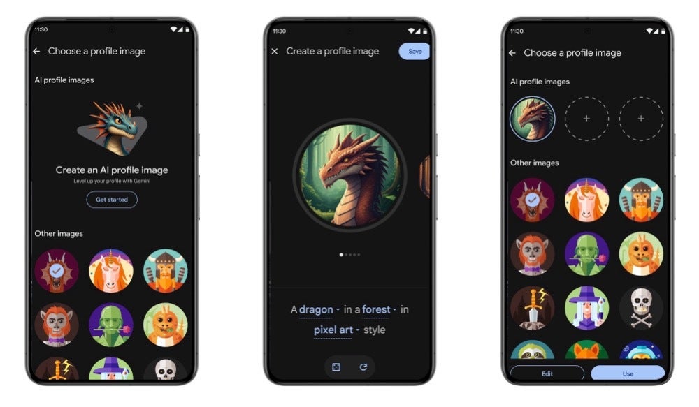 تصویر Google Play ایجاد پروفایل AI