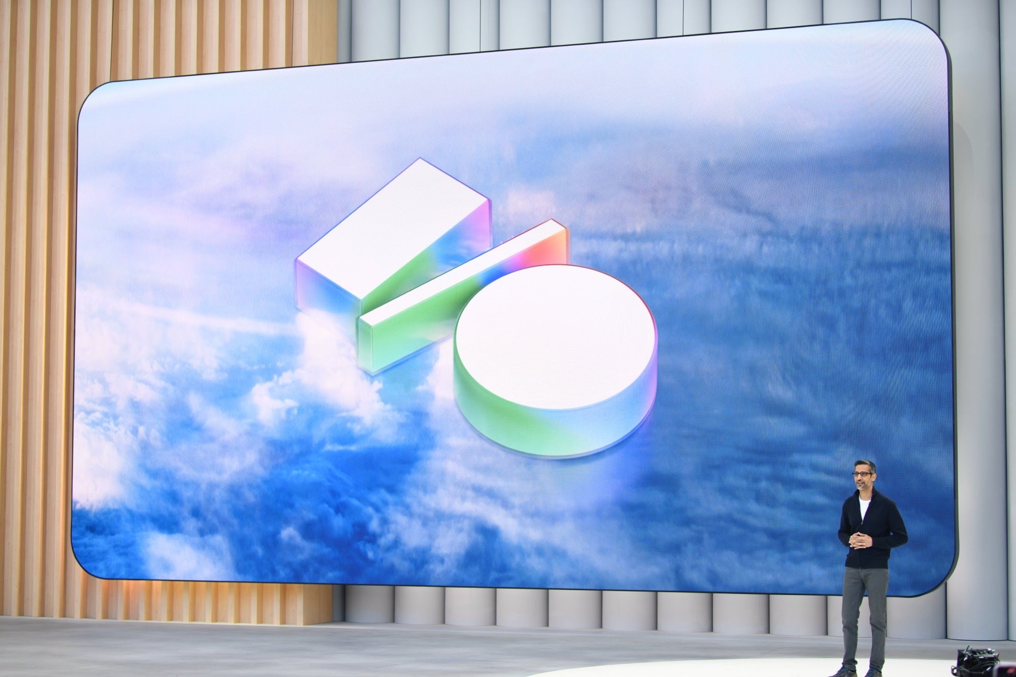 تصویر Sundar Pichai ارائه در Google I/O 2025