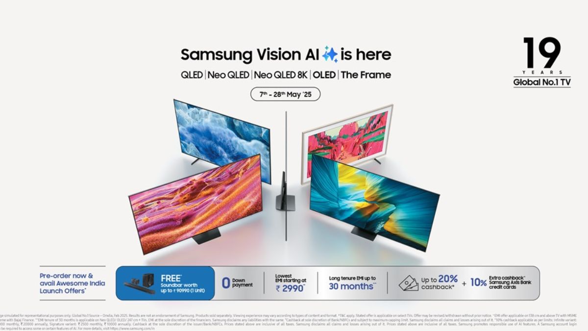 سامسونگ به طور رسمی از مدل های 2025 Neo Qled 8K ، Neo Qled 4K ، OLED ، تلویزیون های Qled و ترکیب قاب با Vision AI در هند رونمایی می کند.